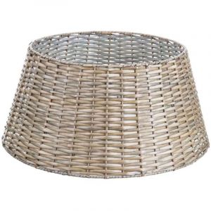 Wadiga Couvre-pied de sapin de No&euml;l en osier tress&eacute; 42x58x28cm