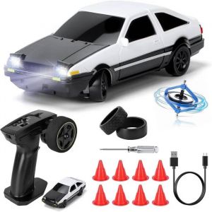 Voiture T&eacute;l&eacute;command&eacute;e Drift Pro 1:43, Mini RC 4WD avec Gyroscope, LED, 15 km/h, Cadeau Enfants 14+ Ans.