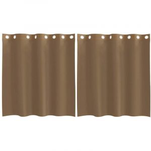 VidaXL Rideaux en voile avec œillets 2 pcs marron clair