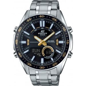 Casio EDIFICE Classic Mixte Adulte Chronographe Quartz Montre avec Bracelet en Acier Inoxydable EFV-C100D-1BVEF