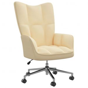 VidaXL Chaise de relaxation Blanc crème Velours Cream