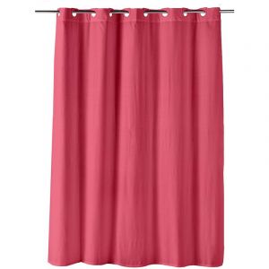 Rideau de douche clipsable 180 x 200 cm Dotty framboise