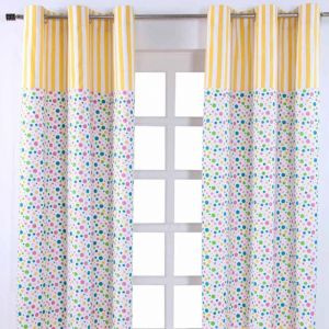 Paire De Rideaux À Oeillets - Imprimé Multicolore Pois Polka 117 X 137 Cm