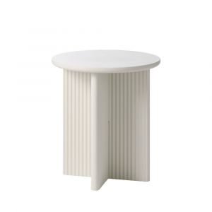 DRAWER Table d'appoint ronde en bois ø50cm - Grège