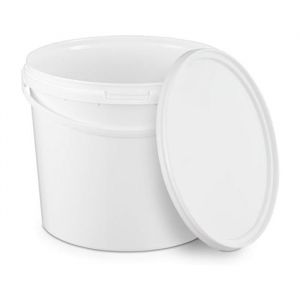 Seau avec Couvercle Plastique Alimentaire - BenBow - 1x 5L - Blanc - Hermétique - Inodore - Vide - Récipient de Stockage
