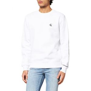 Calvin Klein Jeans Essential Reg CN Sweater, Bright White, X-Small Homme