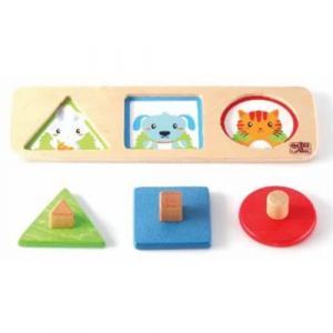 BSM Jeux Edufun - Puzzle Encastrement Bois Montessori - Formes et Animaux, - EF 10576
