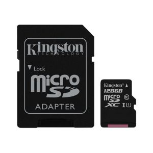 Kingston SDC10G2/128GB - Carte mémoire microSDXC 128 Go Class10 UHS-I + adaptateur SD