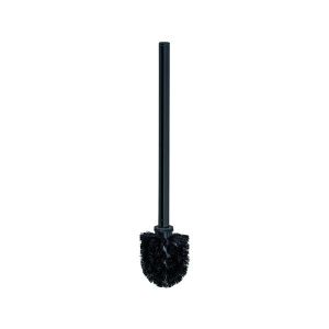 Fackelmann 86729 Brosse WC, Accessoire Salle de Bain, Brosse de Toilette, Brosse de Nettoyage, balayette WC, balayette WC de Rechange, Zinc, Noir, 37,5 x 7,5 cm