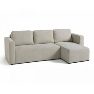 Canopy - canap&eacute; d'angle r&eacute;versible - 4 places - convertible avec coffre - en tissu textur&eacute; - Beige