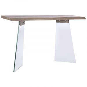 Alexandra House - Table Console Verre Mdf gris clair/transparent - 120x40x76 cm