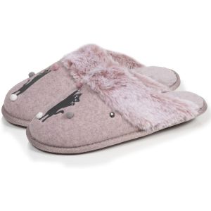 Isotoner Chaussons Chaussons mules Femme plates Rose chin&eacute;