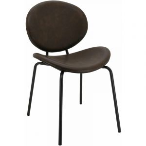Aubry Gaspard Chaise design en simili cuir et métal