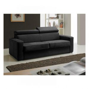 Italian Spirit Canapé EXPRESS MELBOURNE 140cm matelas 18cm Cuir noir