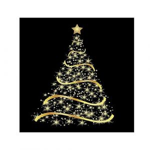 Ambiente 20 serviettes papier sapin lumineux or 33cm noir 33314770
