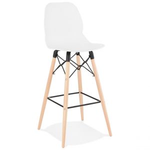 Tabouret de bar design 'COSMIK' blanc style scandinave