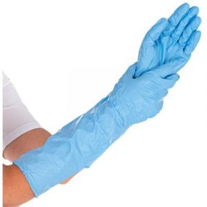 Nitrile gants de extra safe long, non poudrés 40 CM, bleu, VE&8239,: 10 X 50 PIÈCES Franz Mensch 270131