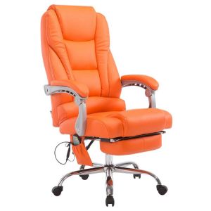 CLP Fauteuil de bureau PACIFIC en similicuir avec une fonction massage orange