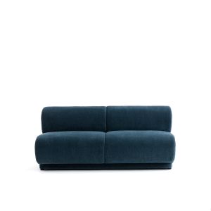 Banquette modulable velours texturé, Teide Bleu Taille 2 Places