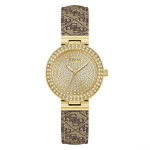 Guess Montre Femme Ivy - GW0943L2 Bracelet Cuir Beige