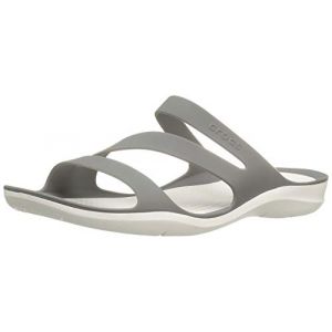 Crocs Swiftwater Sandal W, Sandales pour Femme Fumée/Blanc, 36-37 EU