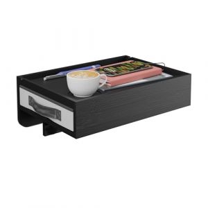 Relaxdays &Eacute;tag&egrave;re de lit, en Bambou, tiroir, Emplacement pour Boisson, &agrave; Suspendre HxLxP : 14 x 37 x 26,5 cm, Noire