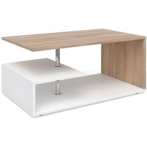 Image de Table basse "Guillemo" Chêne clair/Blanc Vicco