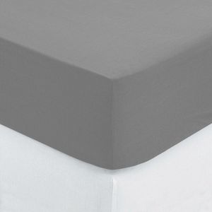Atmosphera Drap-housse percale gris 160x200cm créateur d'intérieur - Gris