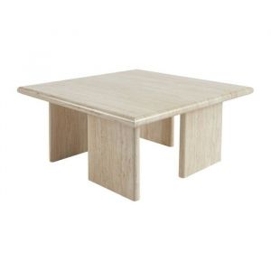 Table basse carré effet travertin 80 x 80cm