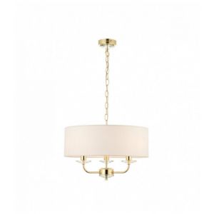 Endon Suspension Nixon, laiton et cristal, 3 ampoules