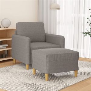 VidaXL Fauteuil avec repose-pied Taupe 60 cm Tissu