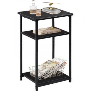 Table d'Appoint, Petite Table de Chevet, Bouts de canapé, Plateau Accoudoir Canapé, 3 Étagère Panier en- pour Salon, Chambre, Style Industriel, 37 x