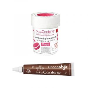 Image de Scrapcooking Stylo chocolat + Colorant alimentaire Rose