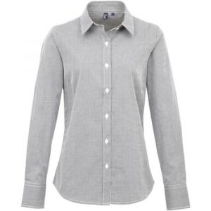 Premier Microcheck - Chemise à manches longues - Femme (2XL) (Noir/Blanc) - UTRW5523