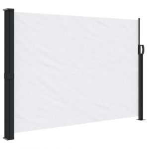 VidaXL Auvent latéral rétractable blanc 140x600 cm, écran d’intimité de jardin, brise-vue de balcon, écran d'extérieur, 4004511