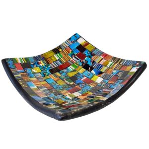 Coupelle Vide-Poche Artisanale Bleu, Rouge Et Jaune