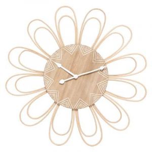 Image de Horloge rotin fleur D58