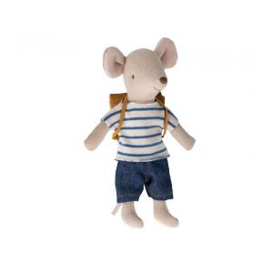 Image de Maileg Souris tricycle, grand frère avec sac - h: 13 cm