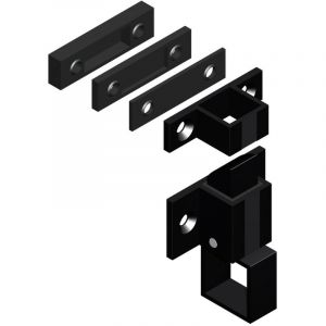 La Croisée DS Loqueteau à gâche+cales laqué noir RAL 9005 - DS6402-013