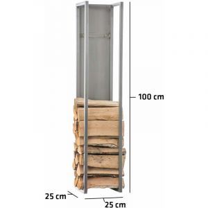 CLP Porte-bûches Spark acier acier affiné 25x25x100 cm
