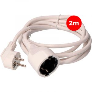 Rallonge Électrique 3x1,5mm T/Tl 2m Blanche Edm