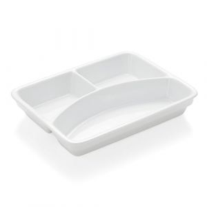 WAS 4925 233 Bavaria Lot de 3 Plateaux en Porcelaine 3 Compartiments 23,5 cm de Long, 17,5 cm de Large, 4,5 cm de Haut, 3 Compartiments