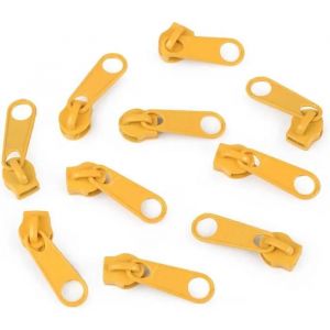 Cyclingcolors 10x Curseur N°5 Non Verrouillable pour Fermeture éclair à Glissière Spirale Zipper Tirette Métal idéal Jupe Vêtement Robe Maroquinerie Confection