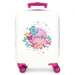 Valise enfant - Movom - Valise fille Butterfly - 50 x 33 x 20 cm - Blanc