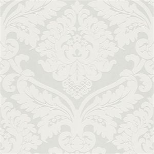 Papier peint baroque Profhome 554338 papier peint intissé légèrement texturé au style baroque satiné blanc blanc perlé 5,33 m2 blanc