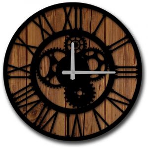 Horloge décorative en MDF, style engrenage