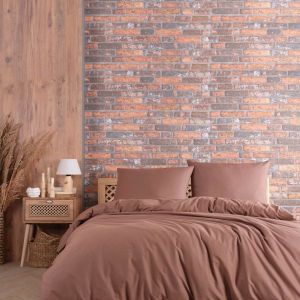 Parure de lit marron unie 240 x 220 cm