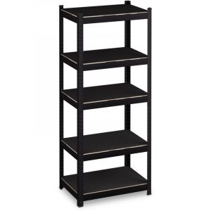 Relaxdays Étagère pour Charges Lourdes, H x l x P : 150 x 60 x 40 cm, 1250 kg, 5 Niveaux, en Acier, à emboîter, Noire