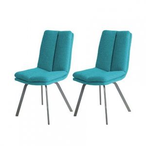 M&S Lot de 2 chaises 47x65x86 cm turquoise - GALTY