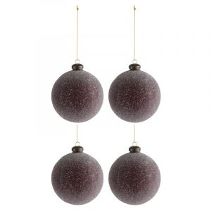 Lot de 4 Boules de Noël "Perles" 10cm Bordeaux Prix